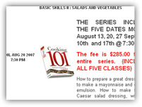 Easy to register for a cooking series with rezclick and the online booking software