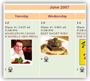 Calendar created by RezClick's online reservation software system