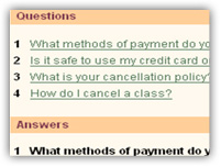 Frequently asked questions with the reservation software