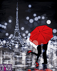 Kissing in the Rain in Paris