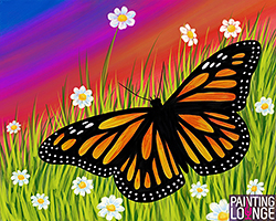 Butterfly With Wild Flowers